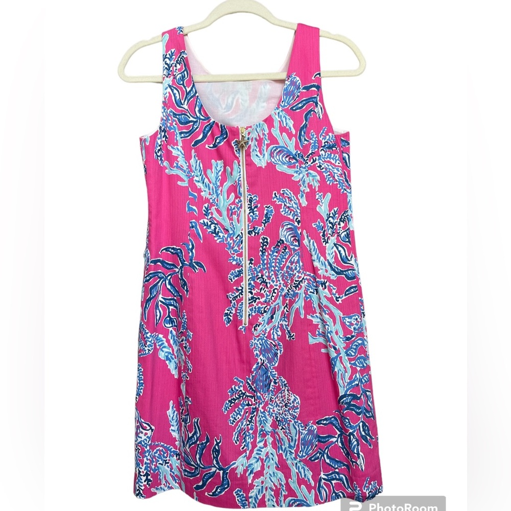 Lilly Pulitzer ⢠Shift Mini Dress ⢠Pink Blue ⢠Vacation Size 2 Fits Size 4 - Picture 5 of 15